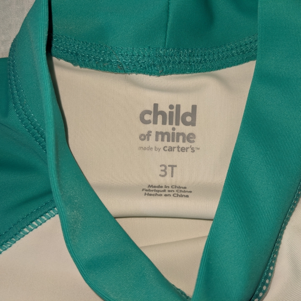🥽 Child of Mine Shark Swim Trunks & Rashguard Aqua Toddler 3T - Picture 5 of 10